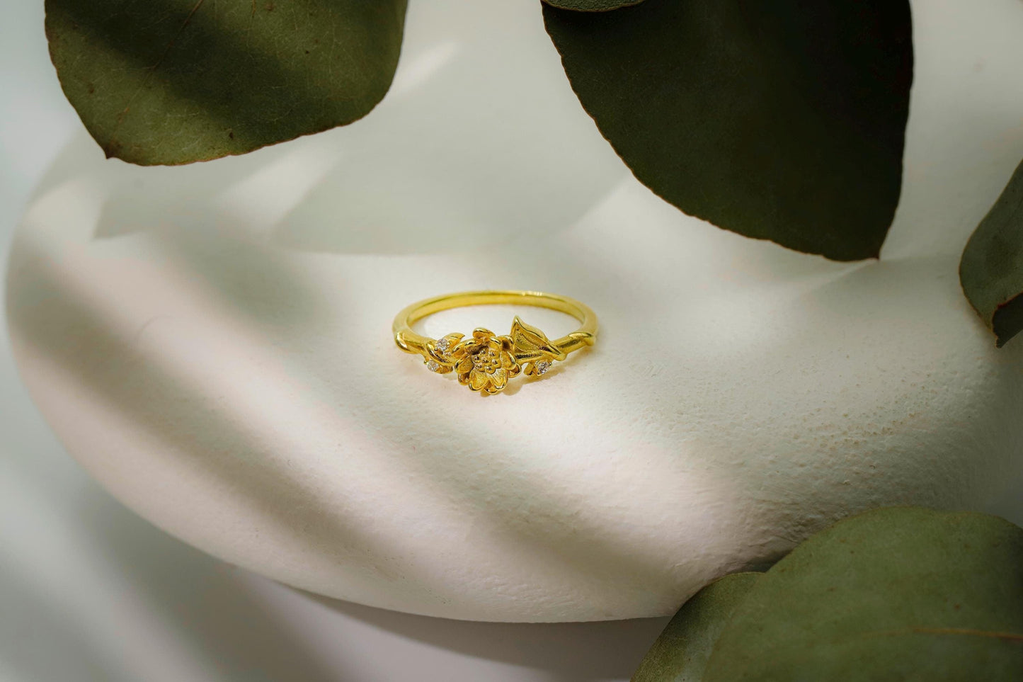 Eternal Bloom Birth Month Flower Ring with Sparkling CZ Diamond