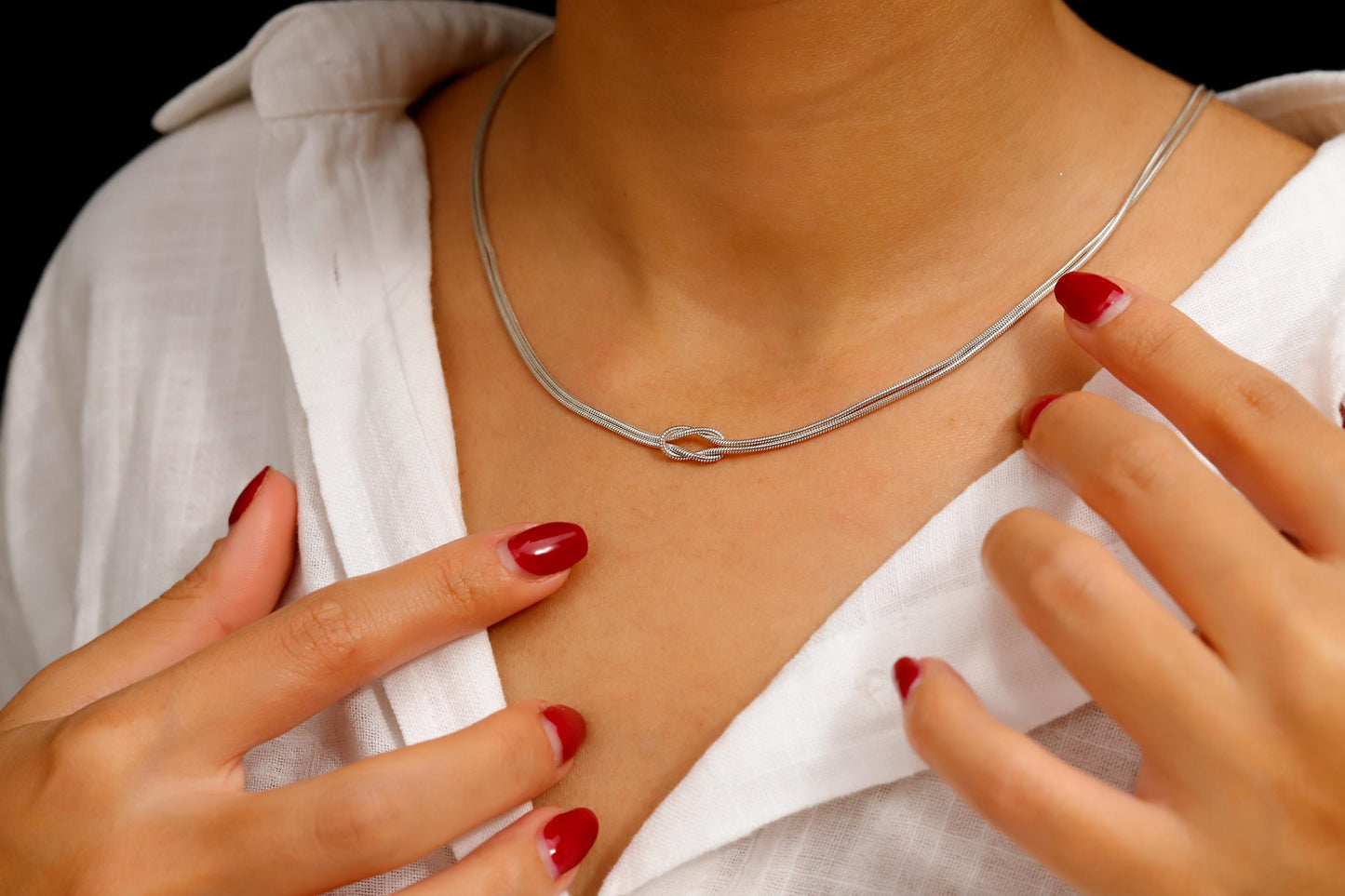 Love Knot Jewelry Sterling Silver Necklace - Timeless Elegance for Every Heart