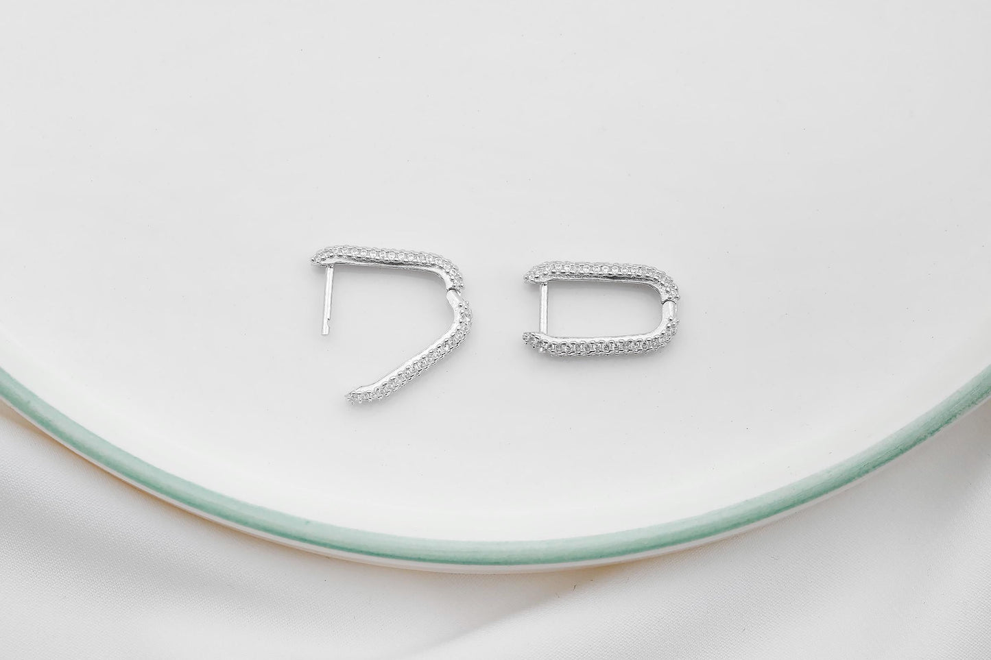 Sparkling Silver Diamond Huggie Earrings | Dainty CZ Cartilage Hoops for Your Earring Stack | Perfect Gift Idea