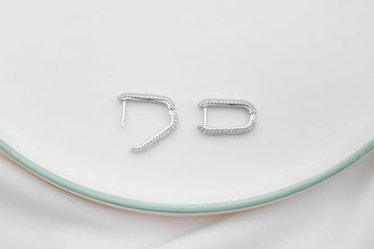 Sparkling Silver Diamond Huggie Earrings | Dainty CZ Cartilage Hoops for Your Earring Stack | Perfect Gift Idea
