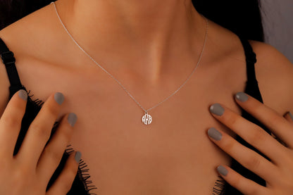 Personalized Dainty Silver Monogram Necklace