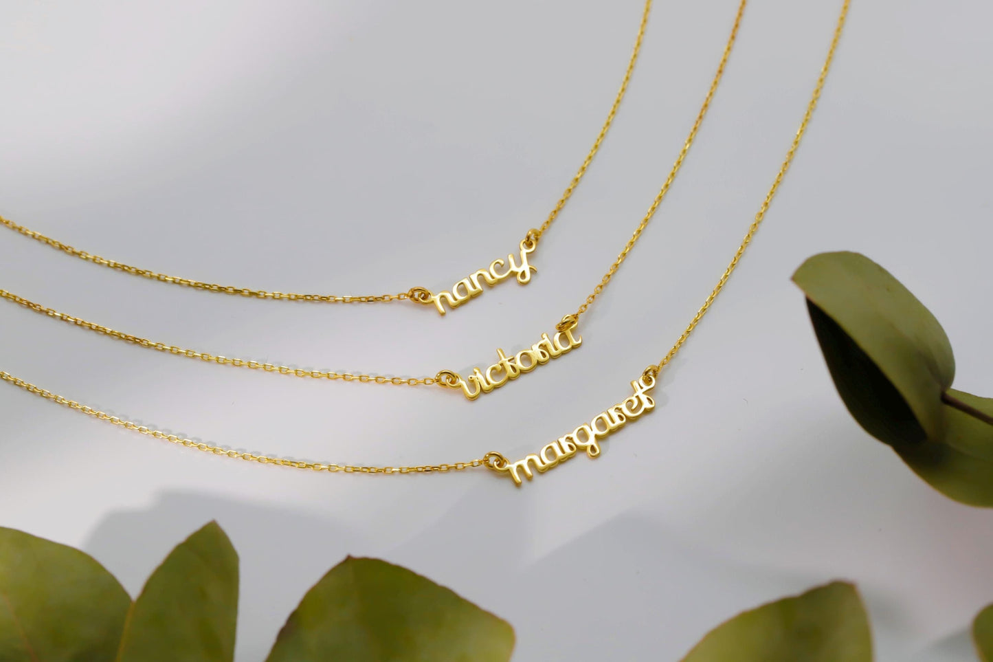 Gold Name Necklace | Personalized Tiny Name Jewelry | Elegant Custom Nameplate | Silver & Gold Options Available