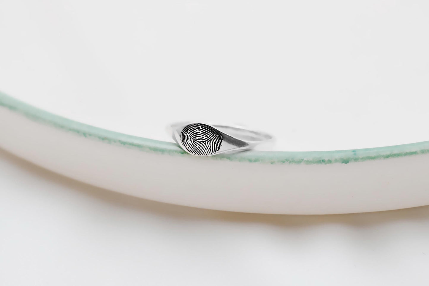 Silver Fingerprint Ring | Unique Personalized Engraving | Meaningful Memorial Jewelry | Perfect for Cherished Memories
