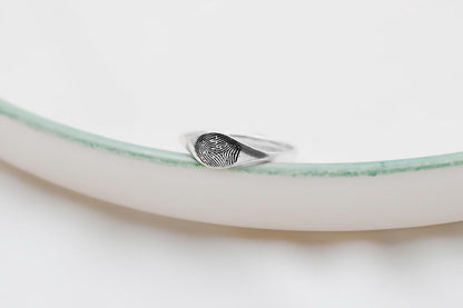 Silver Fingerprint Ring | Unique Personalized Engraving | Meaningful Memorial Jewelry | Perfect for Cherished Memories