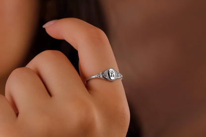 Pinky Initial Signet Ring | Personalized Charm for Your Unique Style