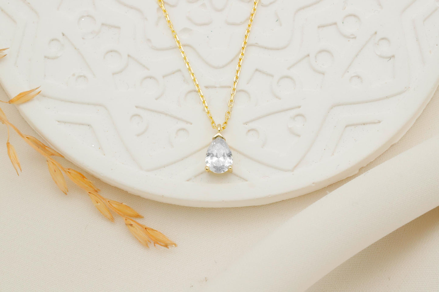 Diamond Dangle Earrings Necklace Set in Sterling Silver