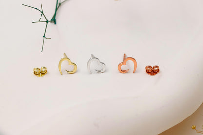 Heartfelt Sterling Silver Heart Studs - Hypoallergenic Elegance