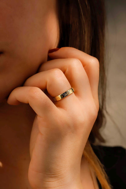 Custom Birth Flower Ring | Personalized Sterling Silver Jewelry