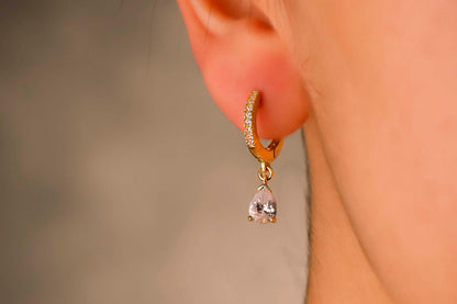 Diamond Dangle Earrings Necklace Set in Sterling Silver