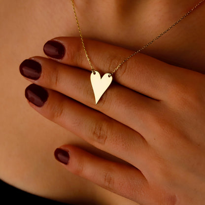 Actual Handwriting Engraving Heartfelt Grace Minimalist Heart Necklace in  925 Sterling Silver