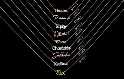Personalized Sterling Silver Name Necklace | Signature Font Elegance