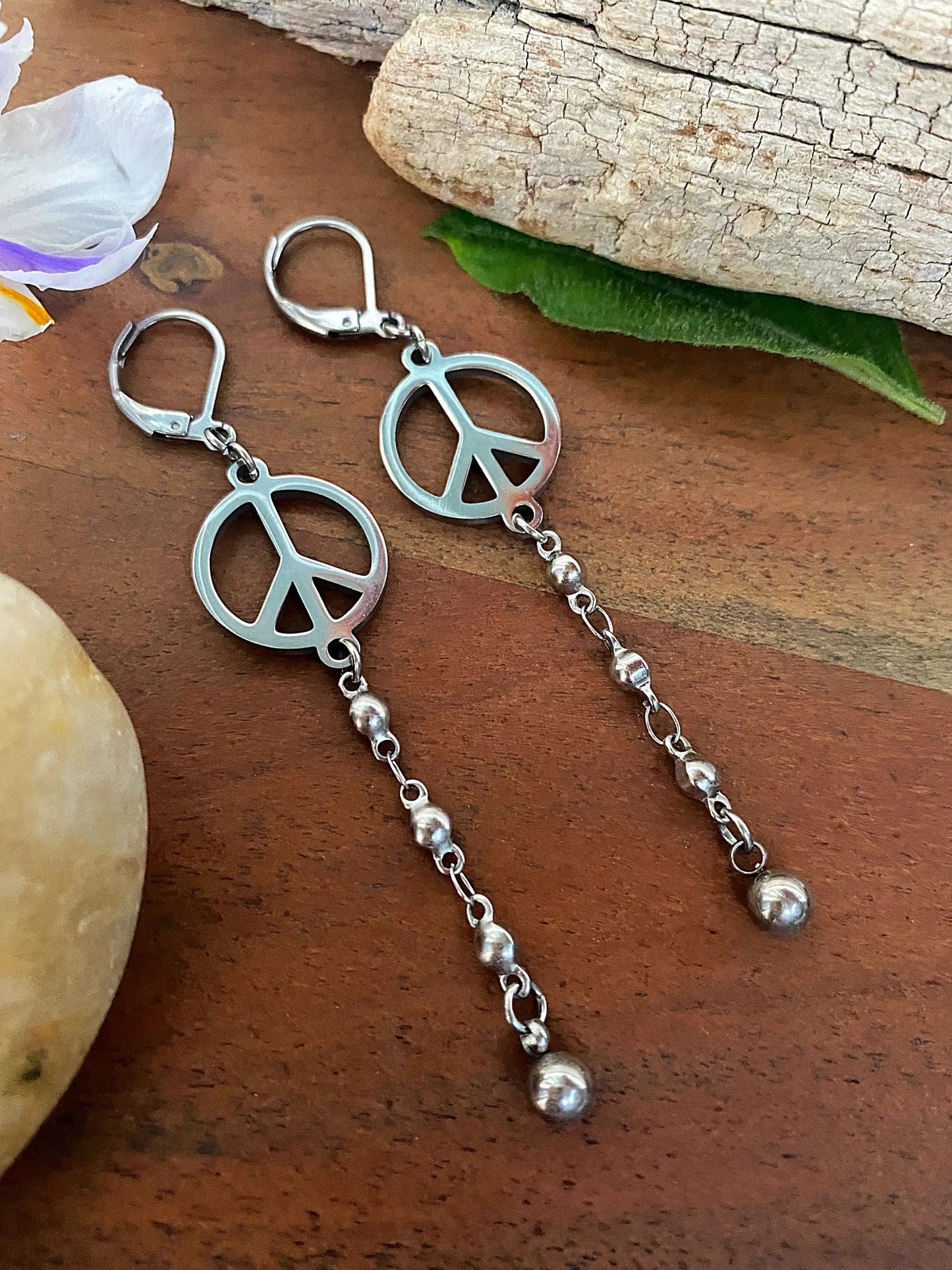 PEACE CHAIN EARRINGS Bellaforma Jewelry