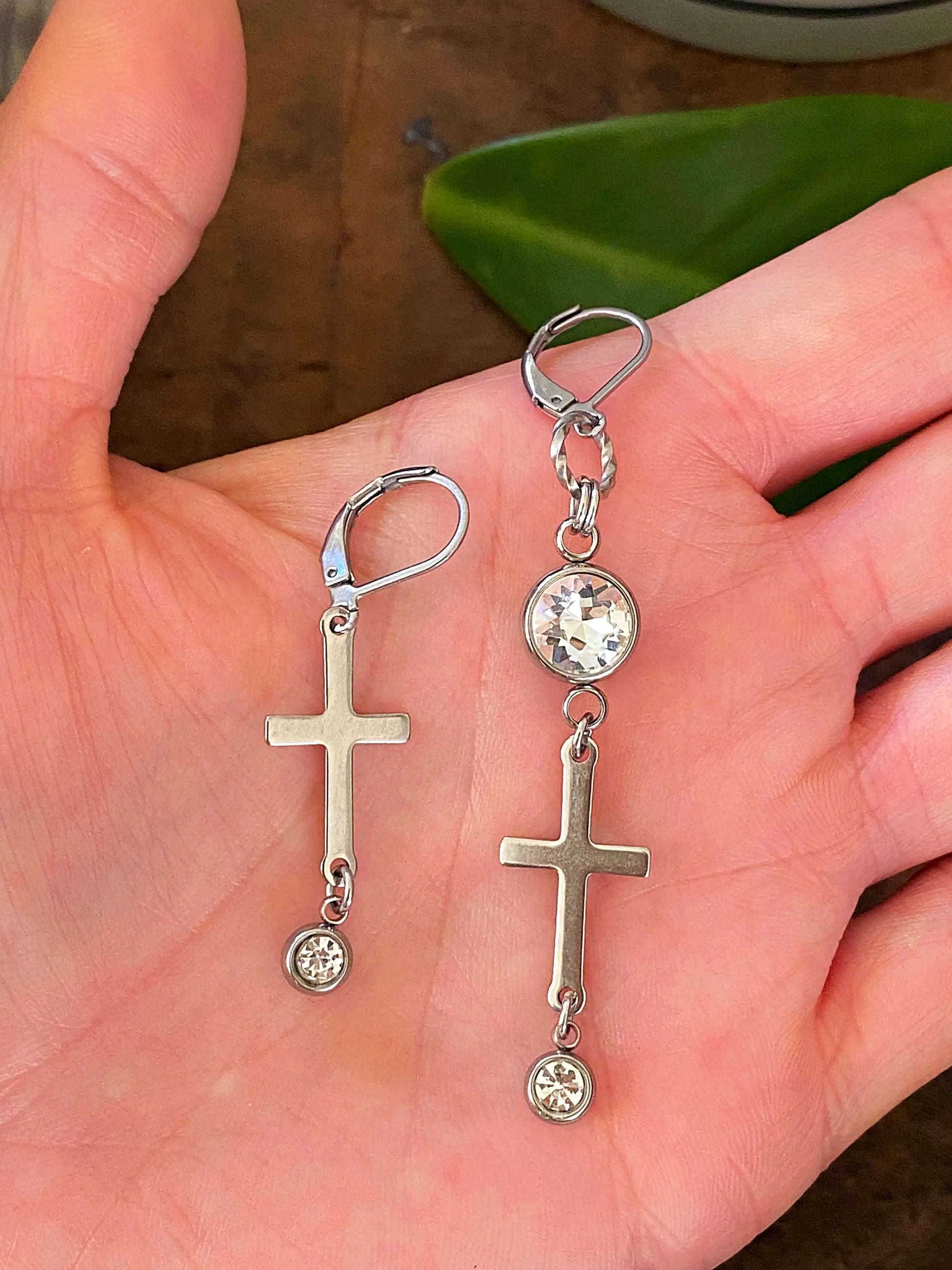 SILVER CROSS EARRINGS Bellaforma Jewelry