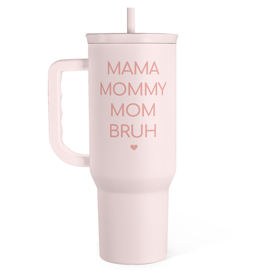 Pink Funny Mom Mama Bruh Slidemate | Slider Tumbler with Handle 40oz Sandjest Personalized Gifts