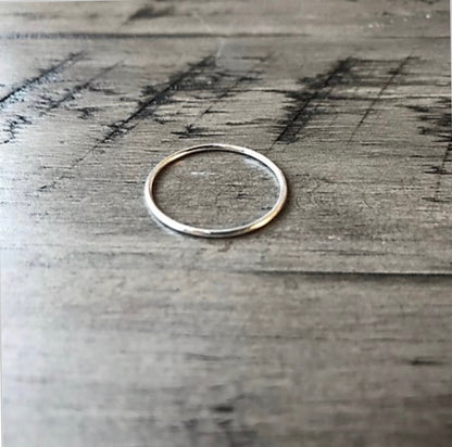 14k gold filled or sterling silver HAMMERED STACKING RING