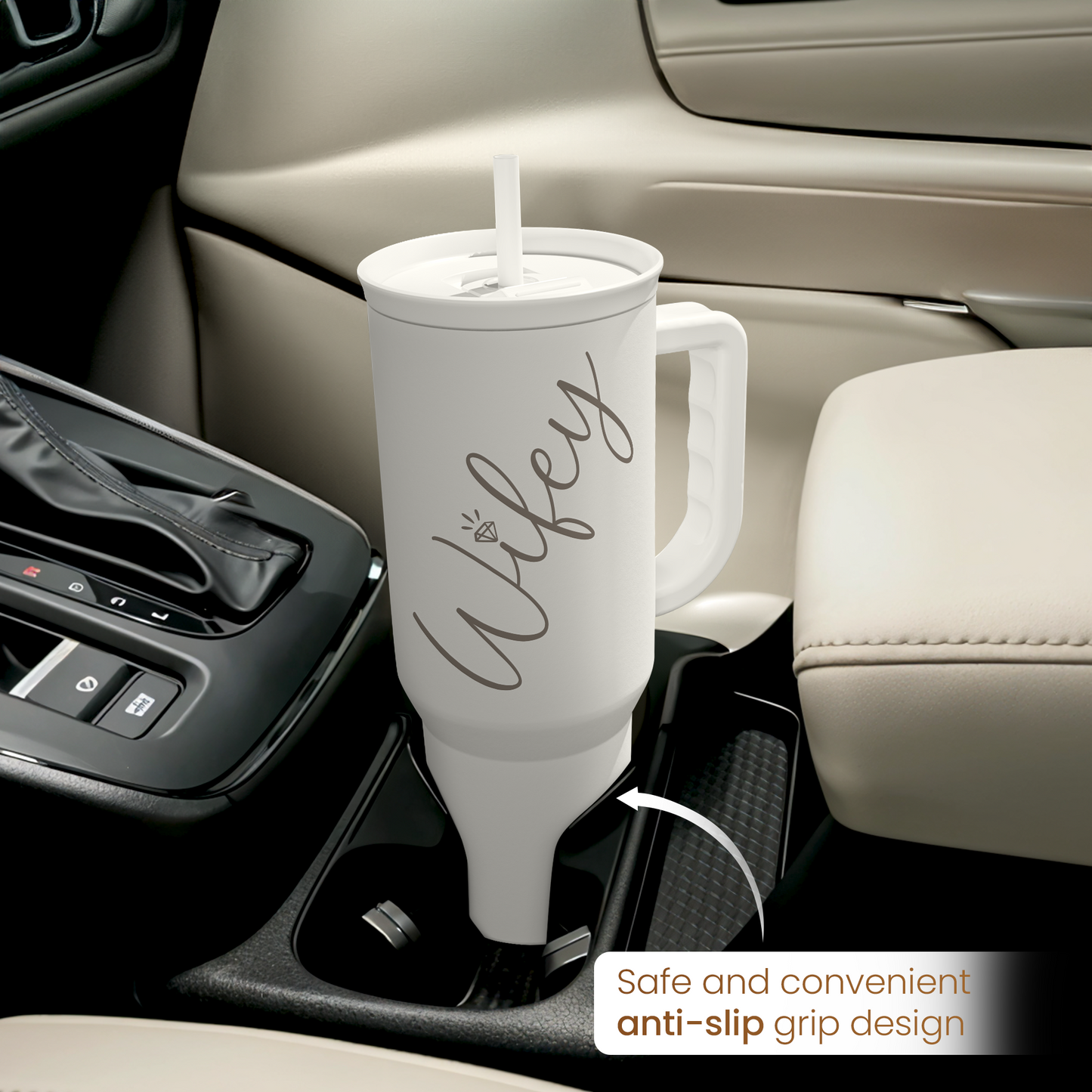 White Wife Slidemate | Slider Tumbler with Handle 40oz