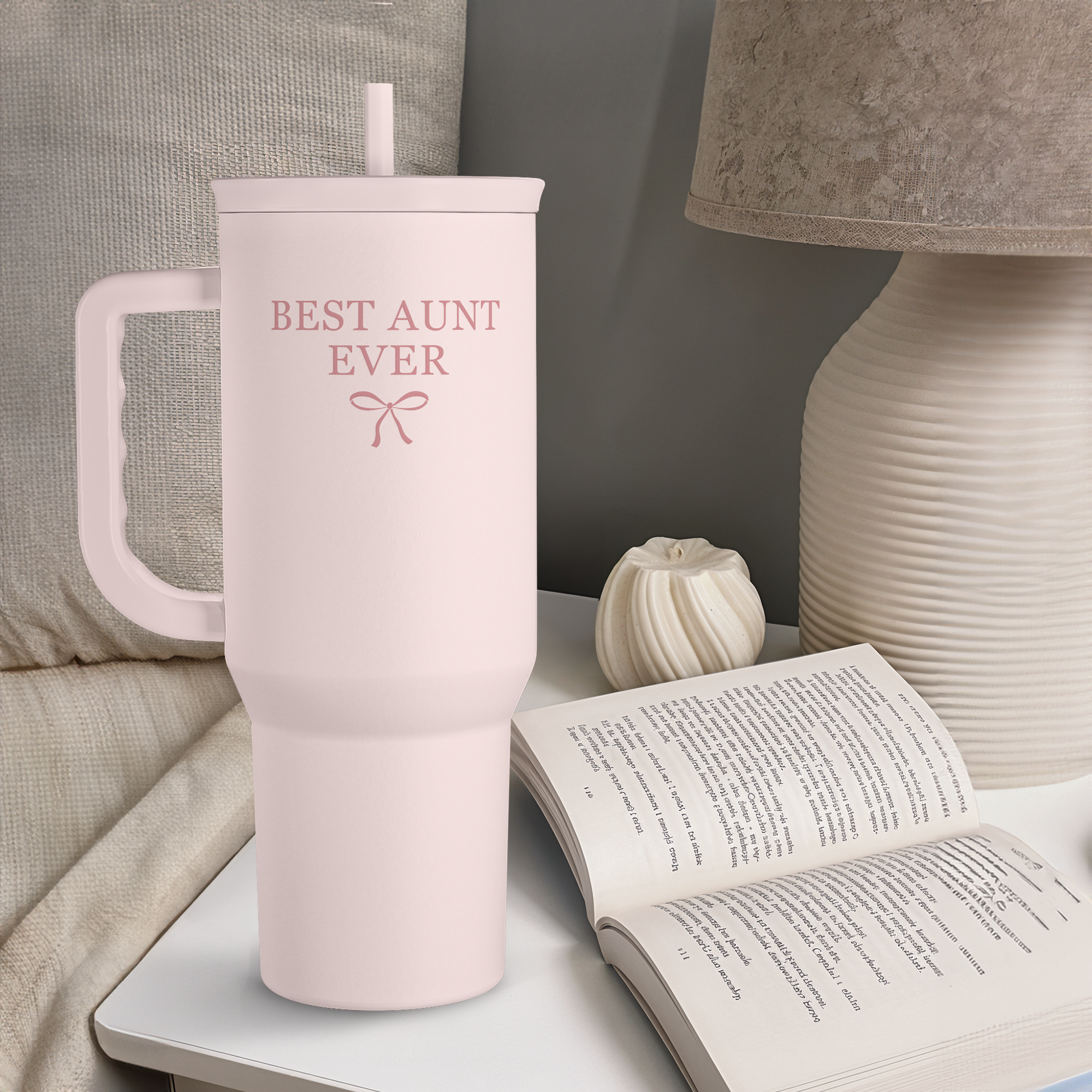 Pink Aunt Slidemate | Slider Tumbler with Handle 40oz Sandjest Personalized Gifts