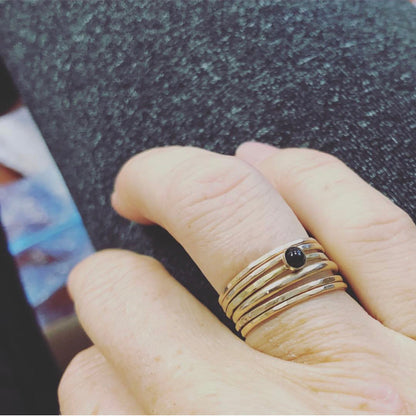 14k gold filled or sterling silver HAMMERED STACKING RING