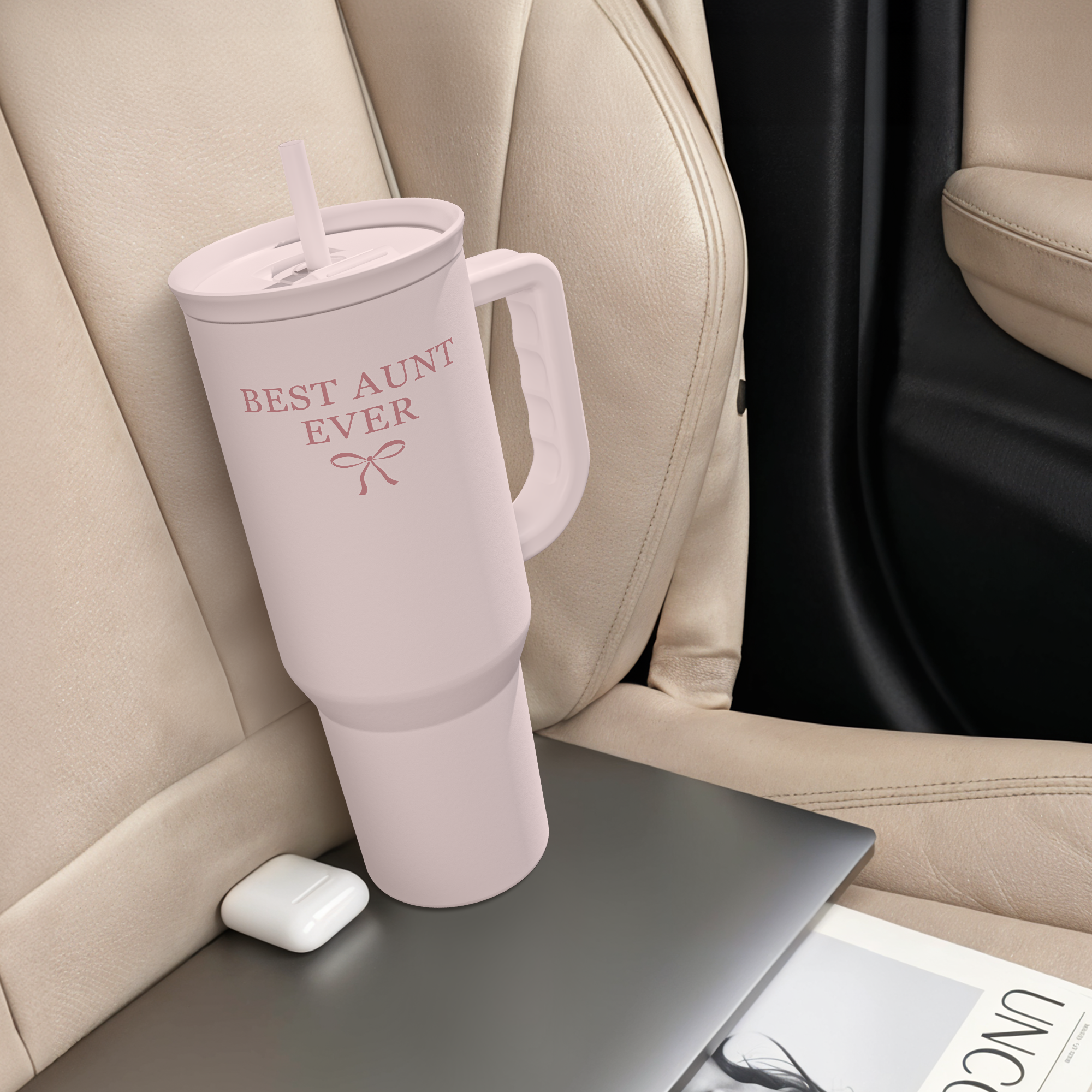 Pink Aunt Slidemate | Slider Tumbler with Handle 40oz Sandjest Personalized Gifts
