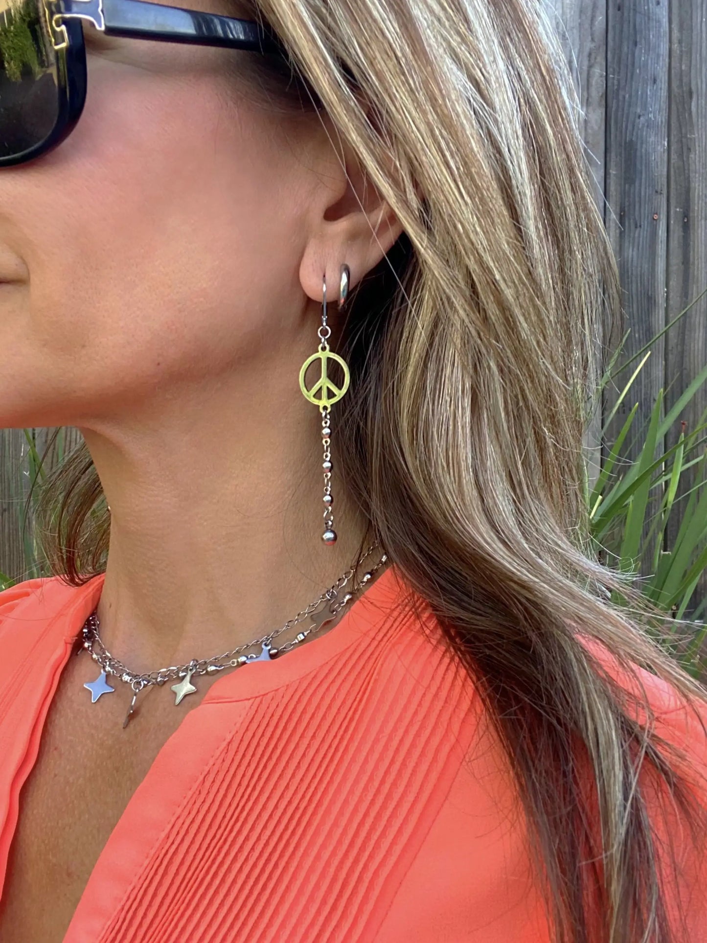 PEACE CHAIN EARRINGS Bellaforma Jewelry