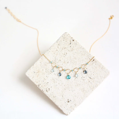 Black Spinel Gemstone Mini Sparkler Necklace