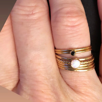 14k gold filled or sterling silver HAMMERED STACKING RING