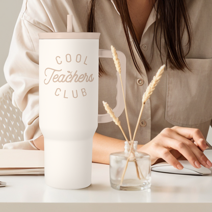 White Teacher Slidemate | Slider Tumbler with Handle 40oz