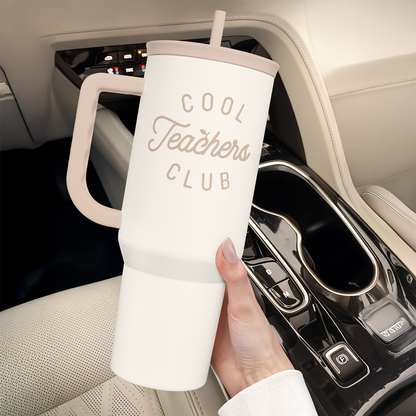 White Teacher Slidemate | Slider Tumbler with Handle 40oz