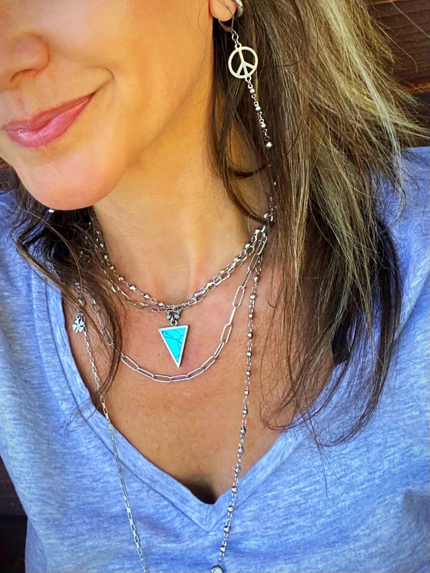 PEACE CHAIN EARRINGS Bellaforma Jewelry