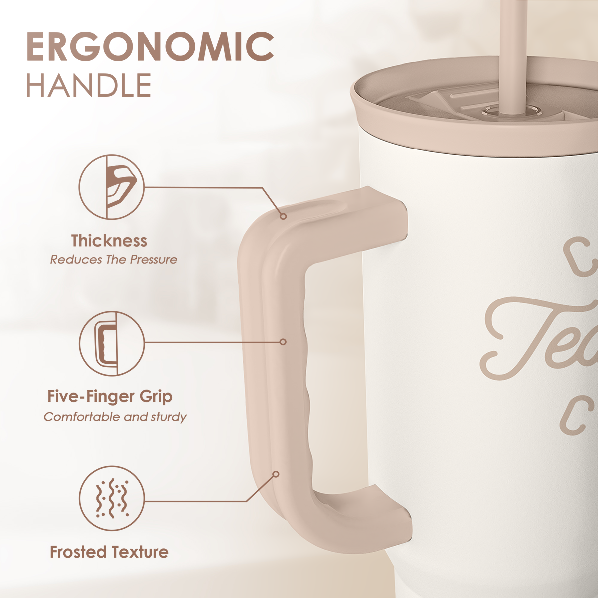 White Teacher Slidemate | Slider Tumbler with Handle 40oz Sandjest Personalized Gifts