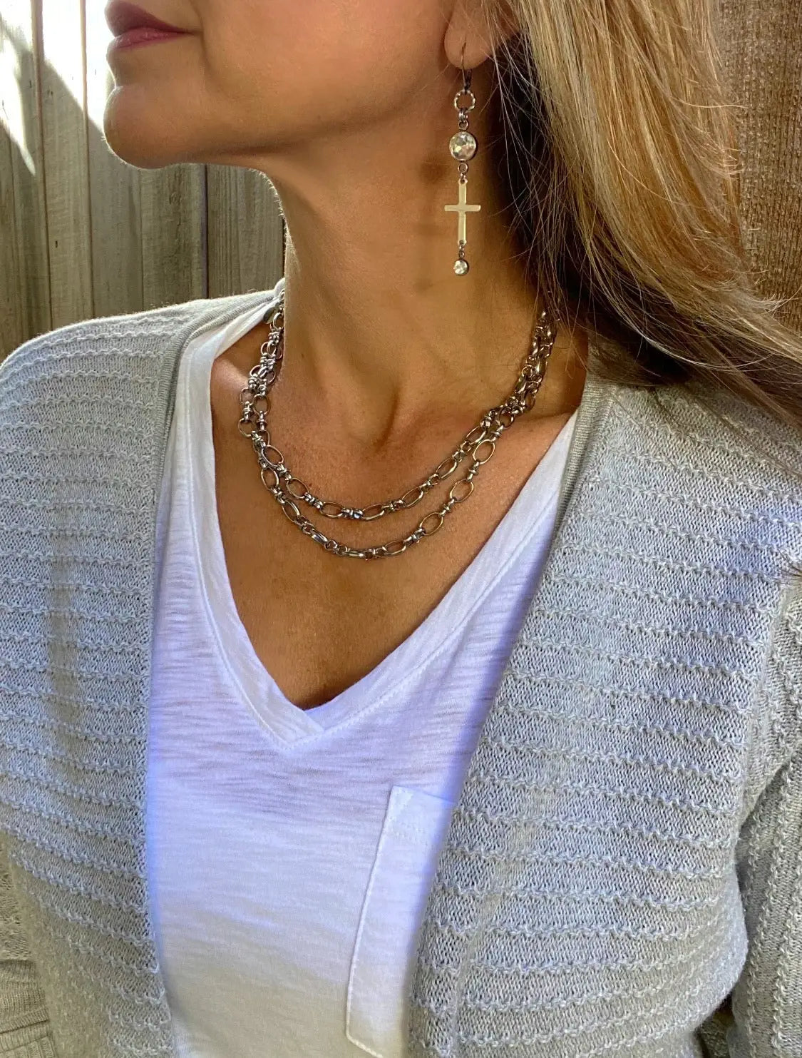 SILVER CROSS EARRINGS Bellaforma Jewelry
