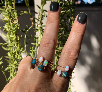 14k gold filled OPAL OVAL RING
