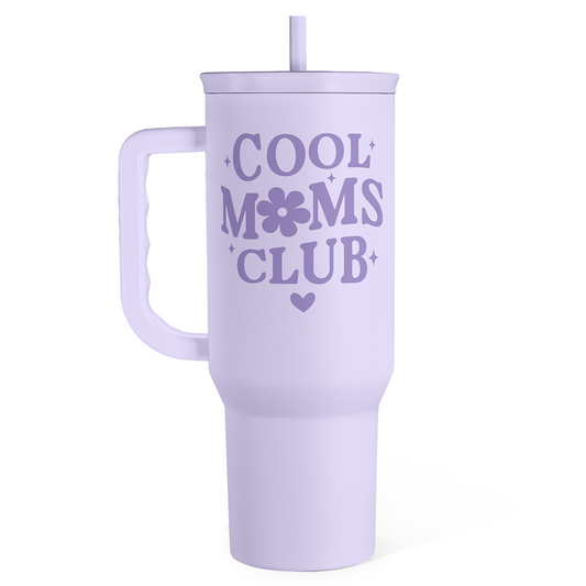 Purple Cool Mom Club Slidemate | Slider Tumbler with Handle 40oz Sandjest Personalized Gifts