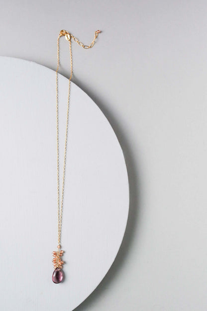 Rhodolite Garnet Cluster Necklace