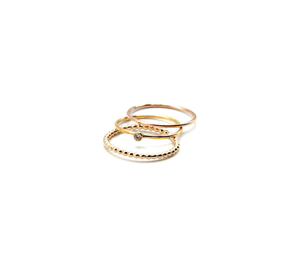 Studded and Beaded Stacking Ring