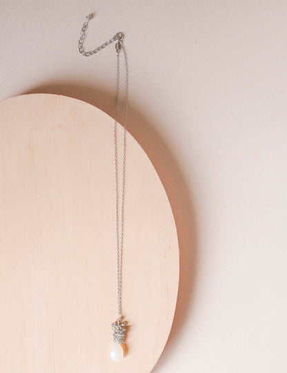 White Chalcedony Cluster Necklace