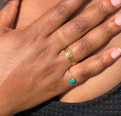 14k gold filled or sterling silver HAMMERED STACKING RING