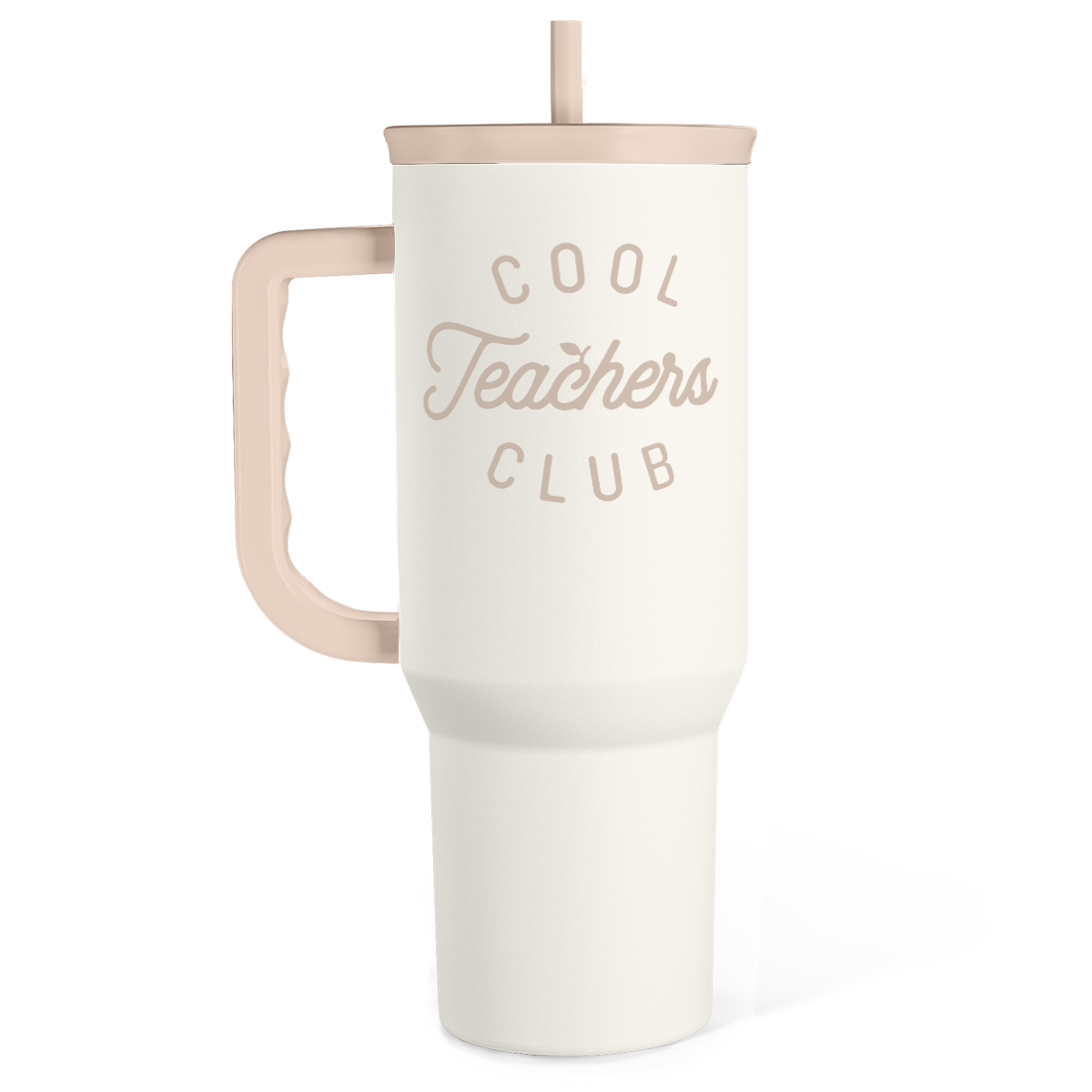 White Teacher Slidemate | Slider Tumbler with Handle 40oz Sandjest Personalized Gifts