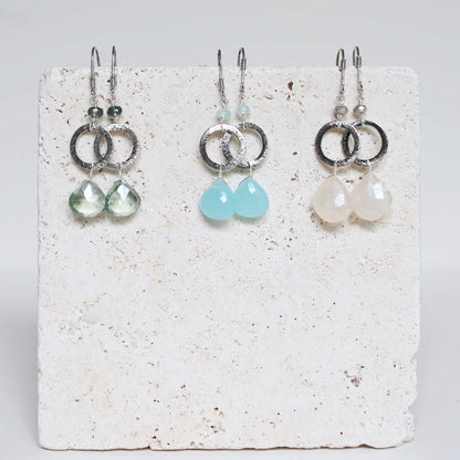 The Airie Earring - Blue Chalcedony Silver