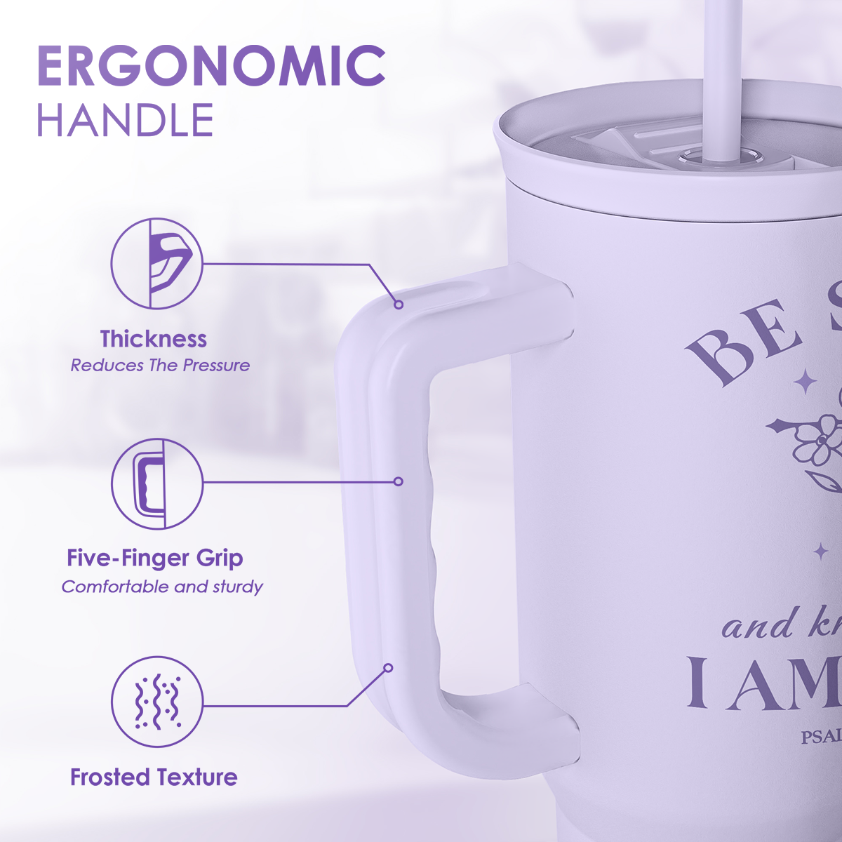 Purple Christian Slidemate | Slider Tumbler with Handle 40oz Sandjest Personalized Gifts