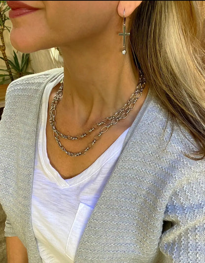 SILVER CROSS EARRINGS Bellaforma Jewelry