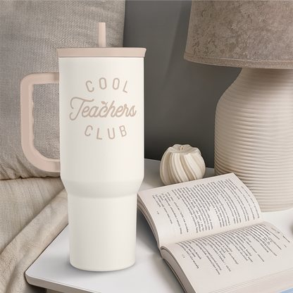 White Teacher Slidemate | Slider Tumbler with Handle 40oz