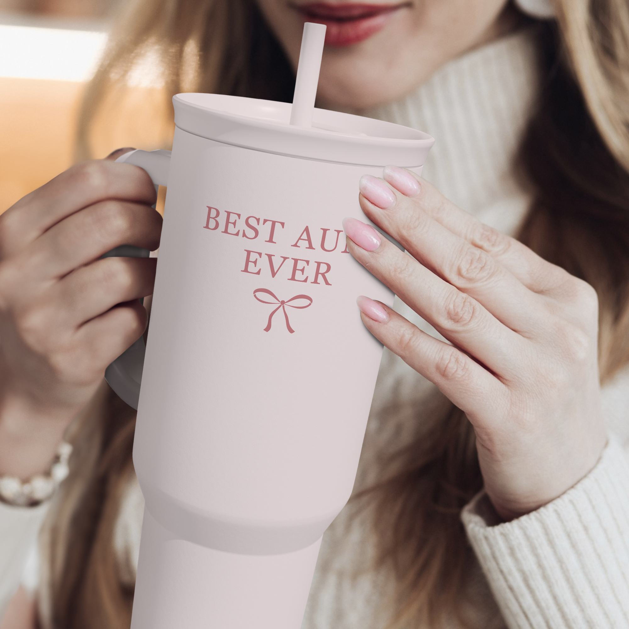 Pink Aunt Slidemate | Slider Tumbler with Handle 40oz Sandjest Personalized Gifts