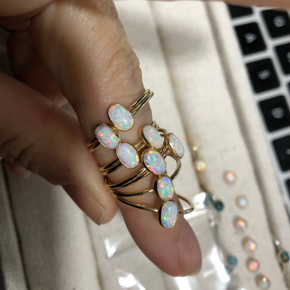 14k gold filled OPAL OVAL RING