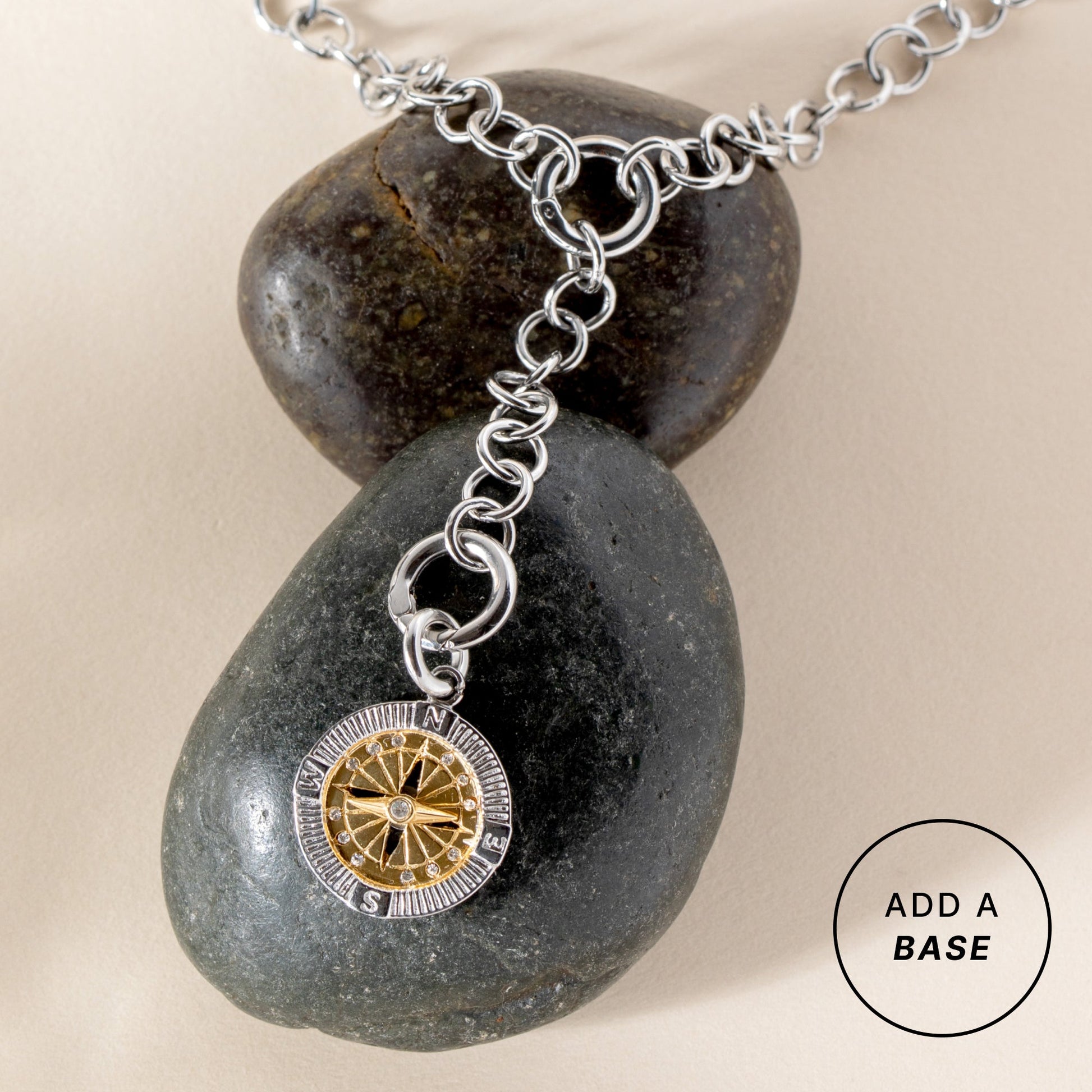 Interchangeable Two-Tone Compass Charm ALEX AND ANI