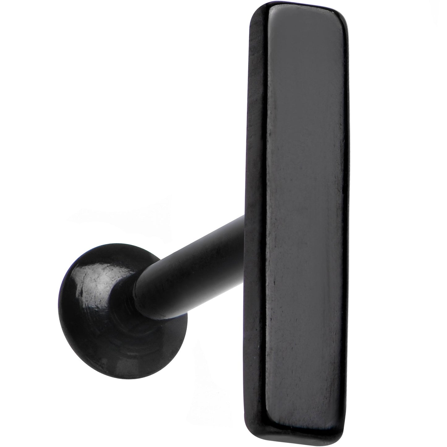 1/4 9mm Black IP Rectangle Internal Thread Daith Cartilage Tragus BodyCandy