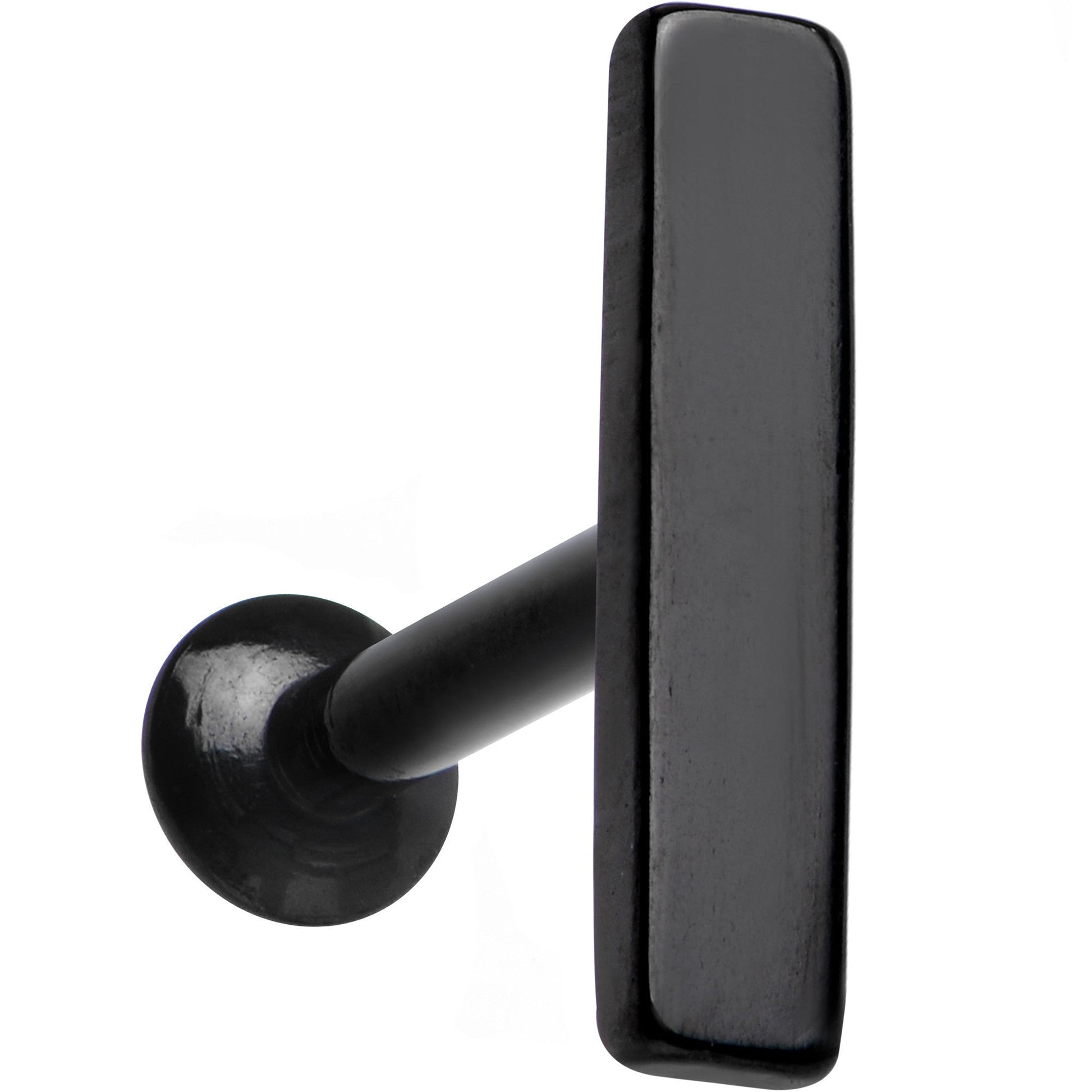 1/4 9mm Black IP Rectangle Internal Thread Daith Cartilage Tragus BodyCandy