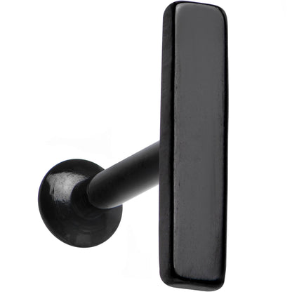1/4 9mm Black IP Rectangle Internal Thread Daith Cartilage Tragus BodyCandy