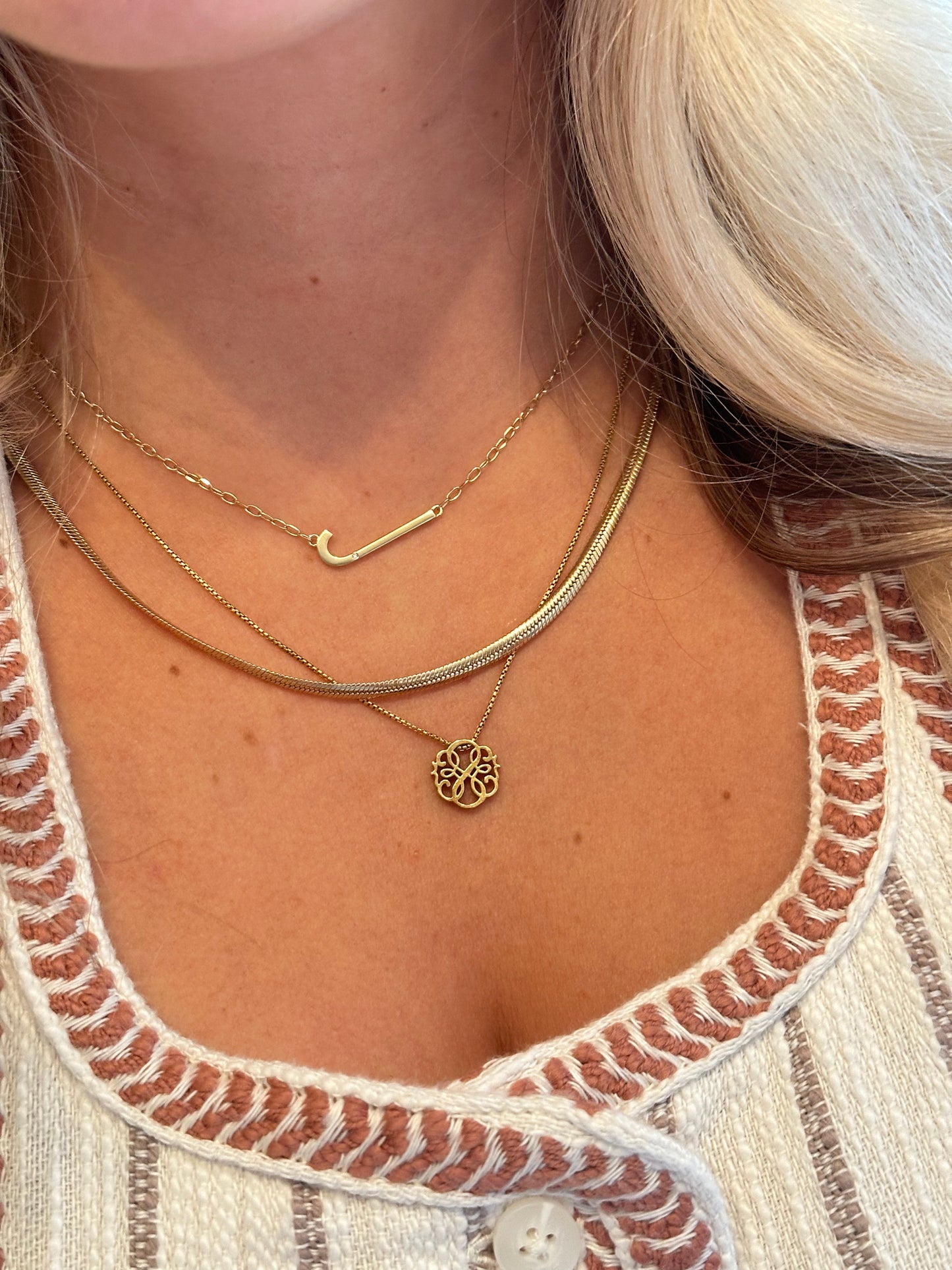Initial J Precious Elongated Necklace ALEX AND ANI