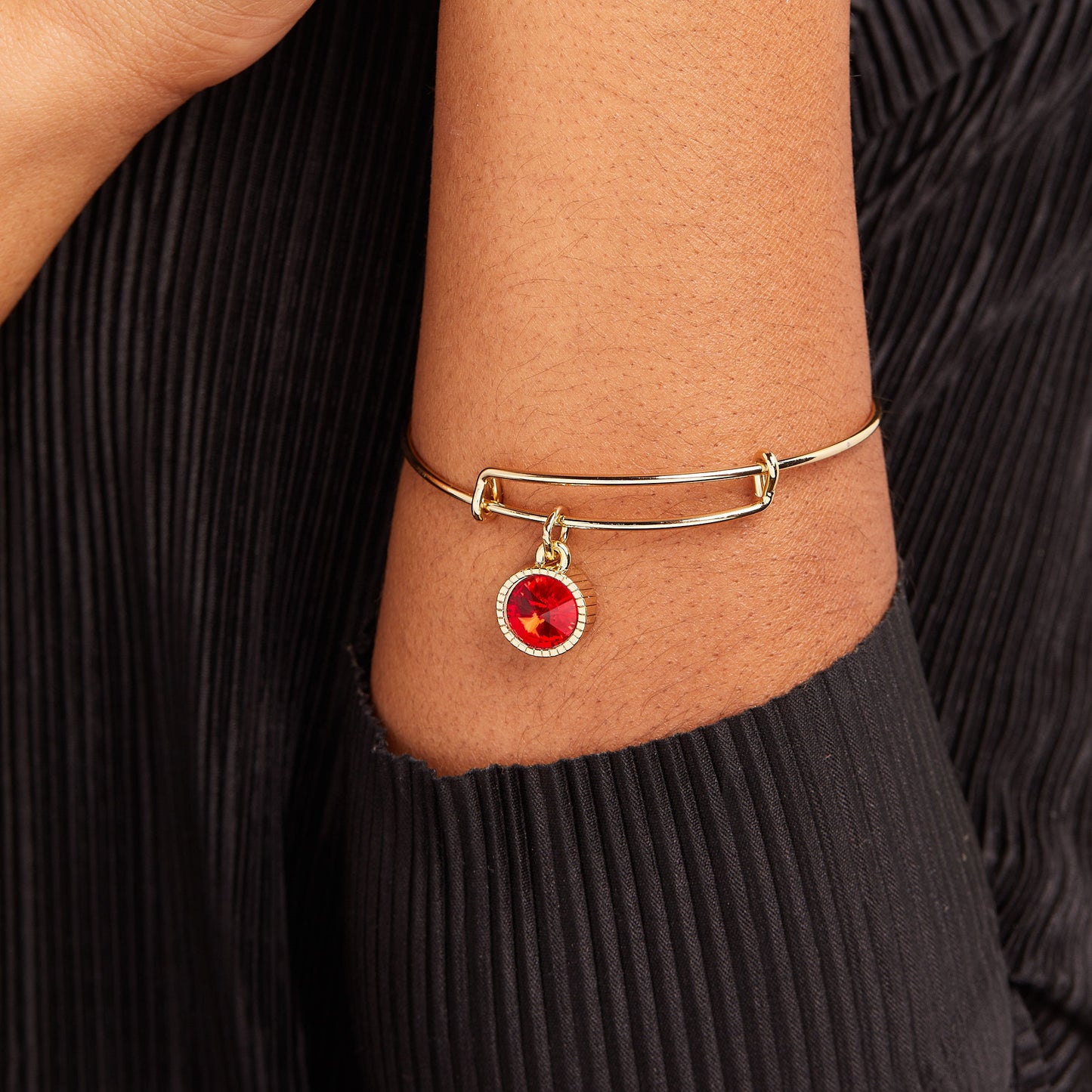 July Birthstone Charm Bangle, Ruby ALEX AND ANI